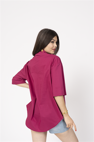 Taş Baskılı Uzun Viskon Gömlek 70035