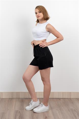 Tek Cepli Beli Lastikli Kısa Kontes Şort 30279