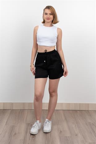 Tek Cepli Beli Lastikli Kısa Kontes Şort 30279