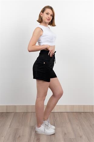 Tek Cepli Beli Lastikli Kısa Kontes Şort 30279