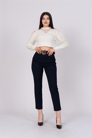 Trend Havuç Model Kemerli Pantolon 30189