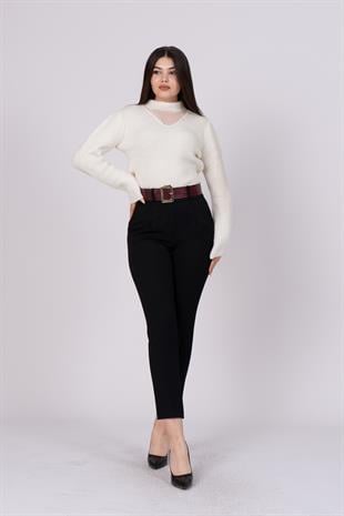 Trend Havuç Model Kemerli Pantolon 30189