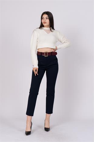 Trend Havuç Model Kemerli Pantolon 30189