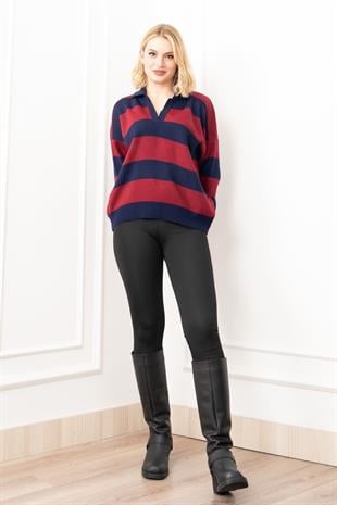 Trend Model Çizgili Triko Kazak 7250