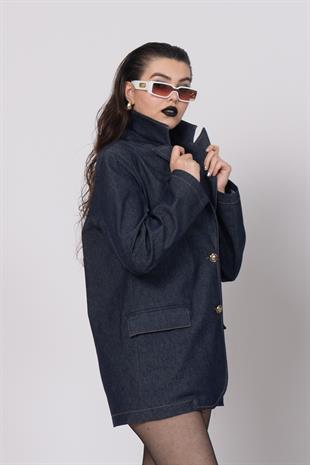 Trend model kot denim jean ceket 8604