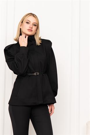 Trend Model Şık Tasarım Kemerli Mont 2612