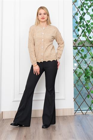 Trend Model Taşlı Yumoş Triko Hırka 25508