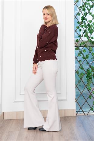 Trend Model Taşlı Yumoş Triko Hırka 25508