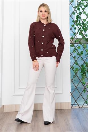 Trend Model Taşlı Yumoş Triko Hırka 25508