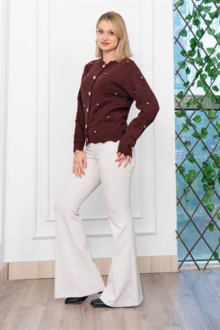 Trend Model Taşlı Yumoş Triko Hırka 25508