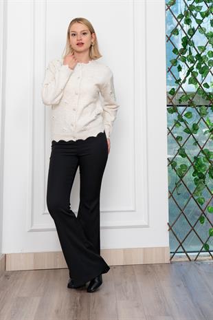 Trend Model Taşlı Yumoş Triko Hırka 25508