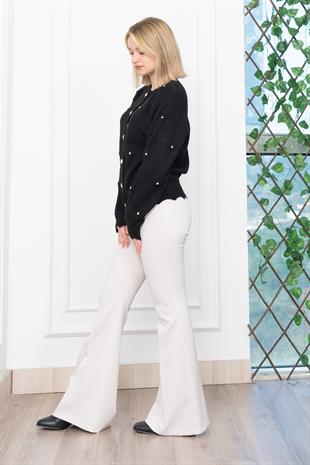 Trend Model Taşlı Yumoş Triko Hırka 25508