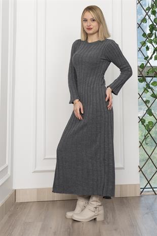 Trend Model Uzun Triko Elbise 2585