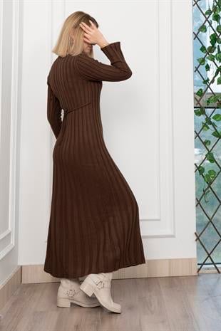 Trend Model Uzun Triko Elbise 2585