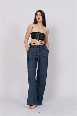 Trend Ön Dikişli Bol Paça Pantolon 30249