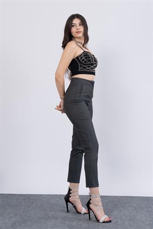 Trend Önü Pensli Zr Model Ekose Pantolon 30102