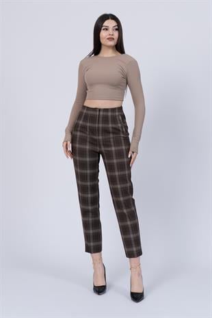 Trend Önü Pensli Zr Model Ekose Pantolon 30102