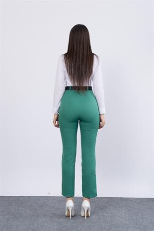 Trend PAÇASI YIRTMAÇLI KEMERLİ KALEM PANTOLON 3878
