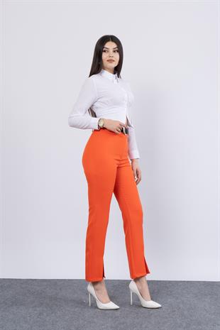 Trend PAÇASI YIRTMAÇLI KEMERLİ KALEM PANTOLON 3878