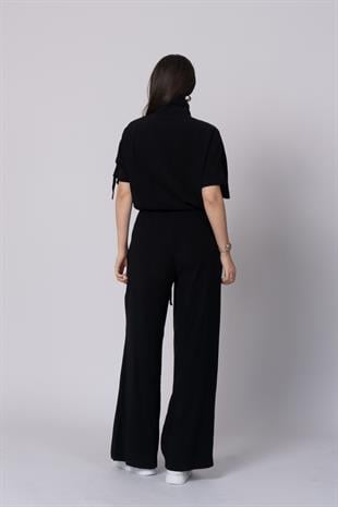 Trend Takım Bel Tünel Geçişli Lastikli Bluz ve Cepli Pantolon 1196