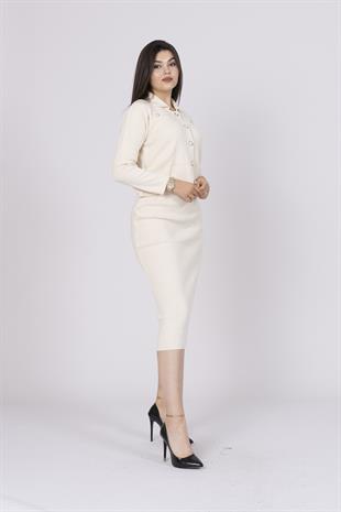 003 Trend Perla Triko Hırka Etek Takım