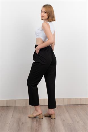 Verev Beli Lastikli Kumaş Pantolon 30228