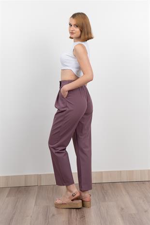 Verev Beli Lastikli Kumaş Pantolon 30228