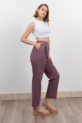 Verev Beli Lastikli Kumaş Pantolon 30228