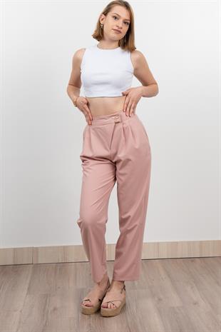 Verev Beli Lastikli Kumaş Pantolon 30228