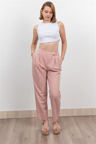 Verev Beli Lastikli Kumaş Pantolon 30228