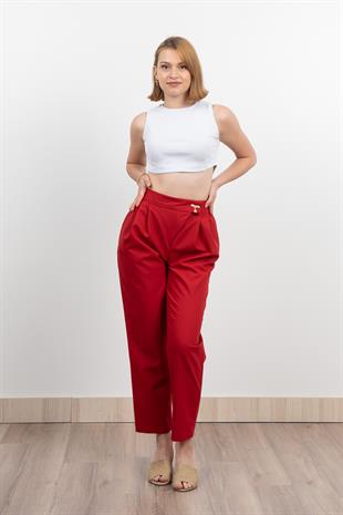 Verev Beli Lastikli Kumaş Pantolon 30228