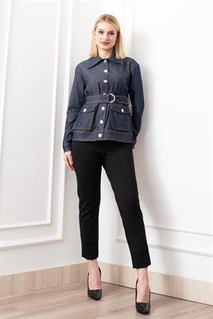 Vina Belted Denim Dream Ceket 8621