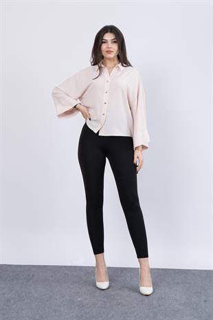 Yarasa Kol Arka Dikiş Pileli Gömlek 7992