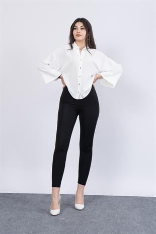 Yarasa Kol Arka Dikiş Pileli Gömlek 7992