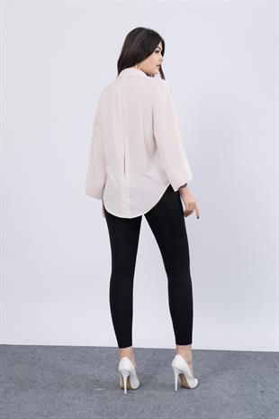 Yarasa Kol Arka Dikiş Pileli Gömlek 7992