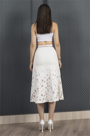 Yazlık Gabardin Kumaş Kemerli Etek 6810