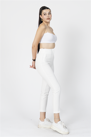 ZR Model Pens Detaylı Yüksek Bel Kumaş Pantolon 30062