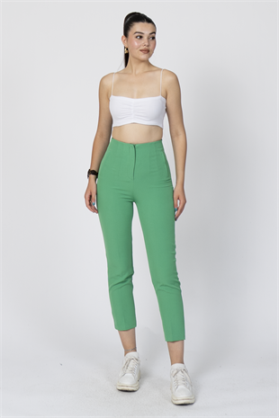 ZR Model Pens Detaylı Yüksek Bel Kumaş Pantolon 30062