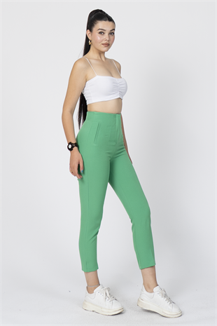 ZR Model Pens Detaylı Yüksek Bel Kumaş Pantolon 30062