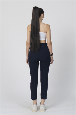 ZR Model Pens Detaylı Yüksek Bel Kumaş Pantolon 30062