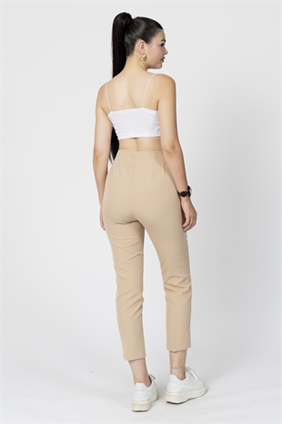 ZR Model Pens Detaylı Yüksek Bel Kumaş Pantolon 30062