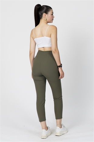 ZR Model Pens Detaylı Yüksek Bel Kumaş Pantolon 30062