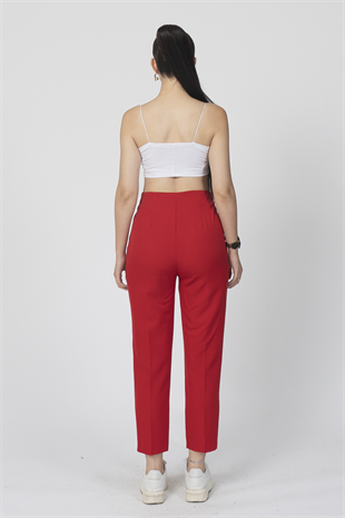 ZR Model Pens Detaylı Yüksek Bel Kumaş Pantolon 30062