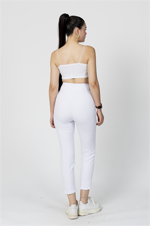 ZR Model Pens Detaylı Yüksek Bel Kumaş Pantolon 30062