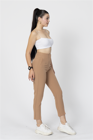 ZR Model Pens Detaylı Yüksek Bel Kumaş Pantolon 30062