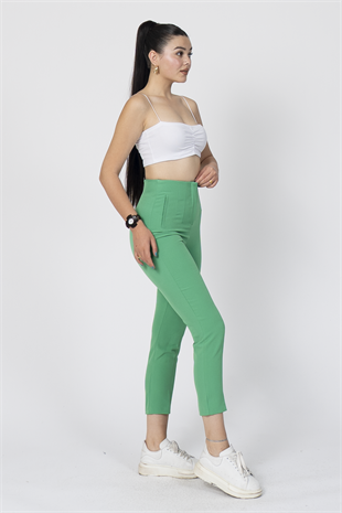 ZR Model Pens Detaylı Yüksek Bel Kumaş Pantolon 30062