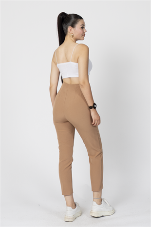 ZR Model Pens Detaylı Yüksek Bel Kumaş Pantolon 30062