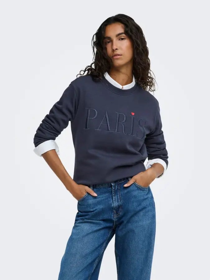 JDYPARIS L/S EMB SWEAT JRS NOOS 15221015