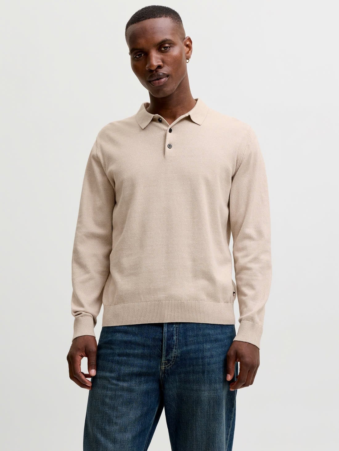 JJEBASIC KNIT LS POLO SN 12298384