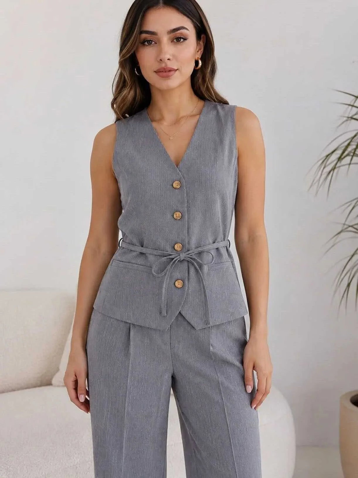 ONLNIVA S/L BELT PINSTR WAISTCOAT CC TLR 15376495